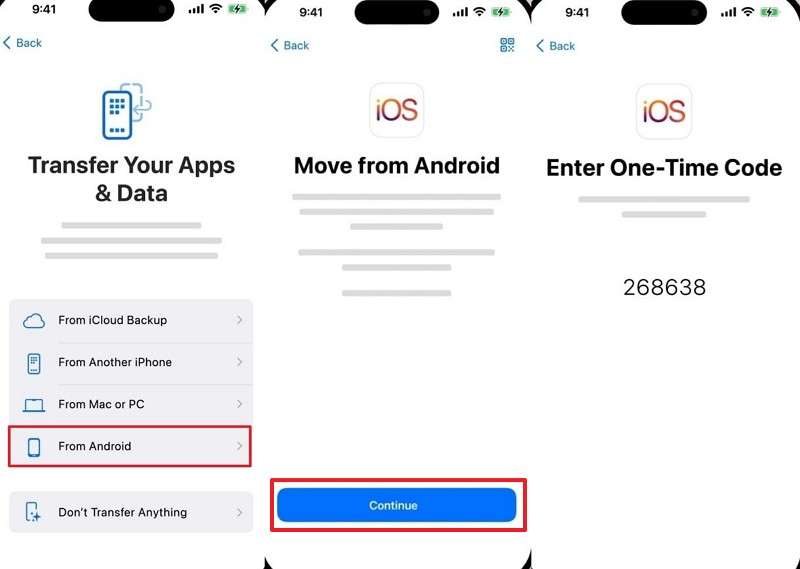 access from android on iphone setup