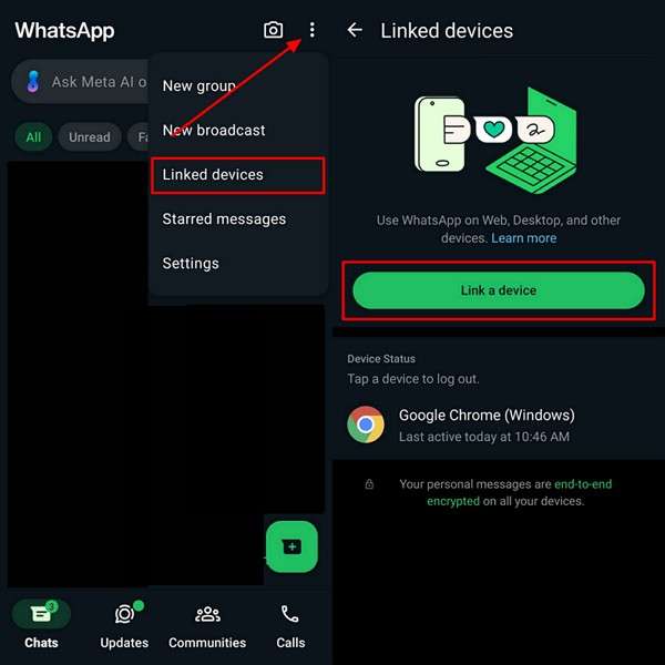 choose link a device on oppo