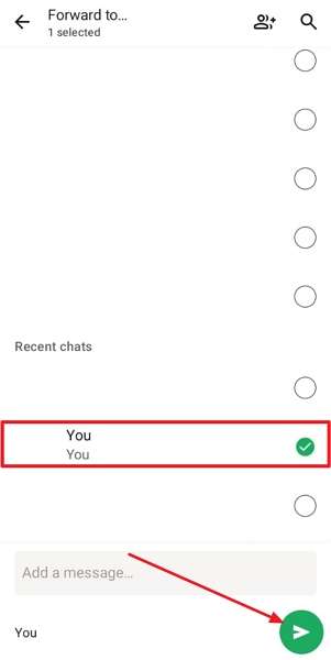 select contact send video note