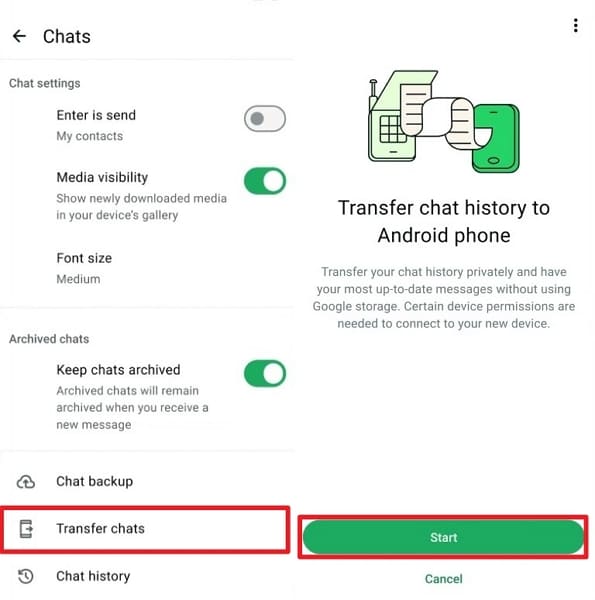 transfer chat whatsapp android feature