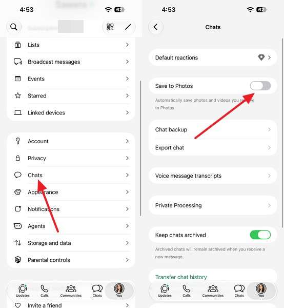 select save to photos option