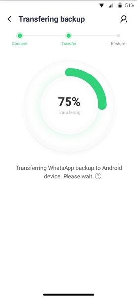 transferring whatsapp data to android device
