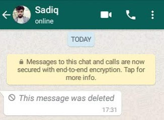  notification says message was deleted