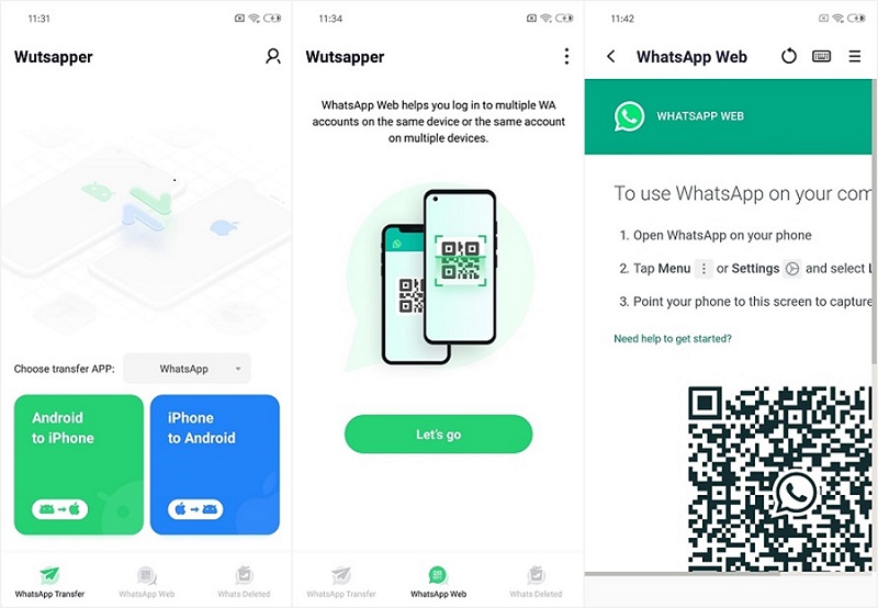 utilice la función web de whatsapp de wutsapper