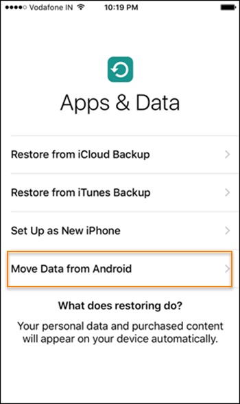 move to ios-mover dados do android