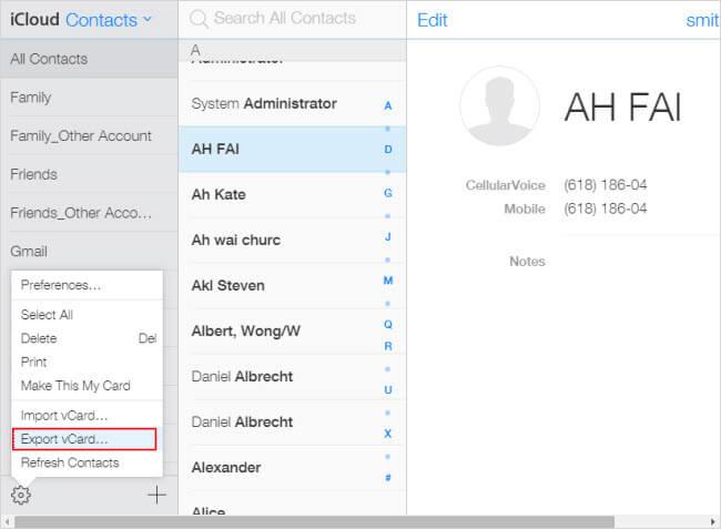 How to transfer iPhone contacts between cloud accounts?