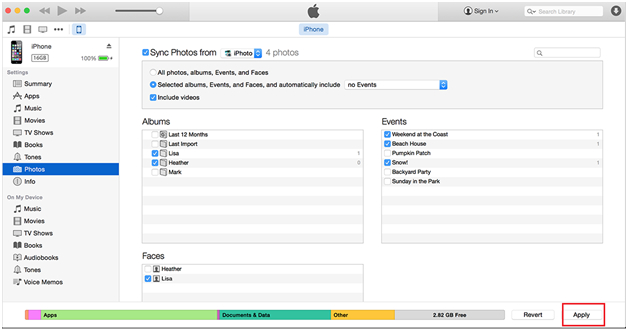 transfert des photos depuis l'iphone vers iphone