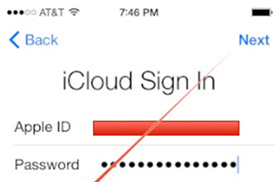 Log in iCloud