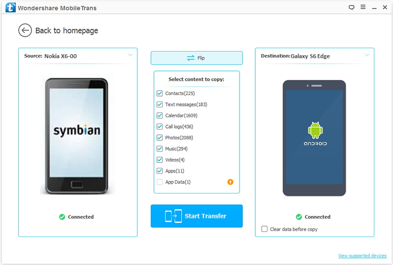 Transferir contatos da Nokia para dispositivos Galaxy-connect para computador