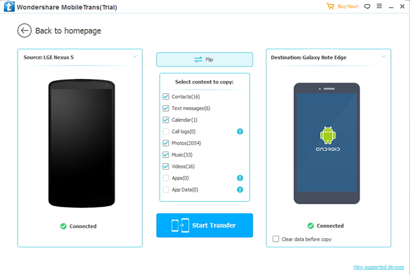  connecter des appareils pour transférer des données depuis LG vers Android
