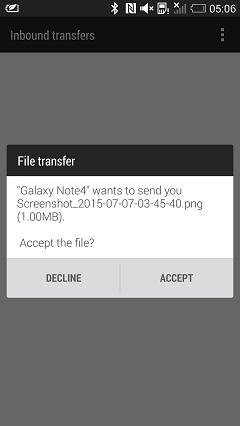 transfer data from samsung to huawei via bluetooth