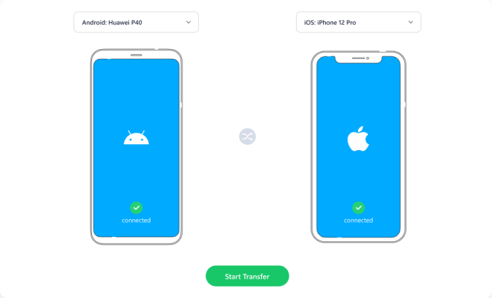 connect both phones and start transfer